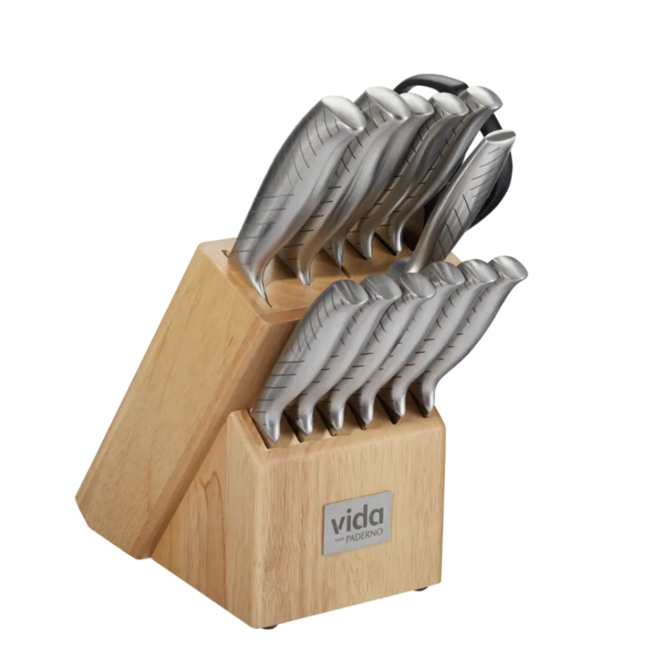 Vida by Paderno Stainless Steel Knife Block Set (photo via Canadian Tire)