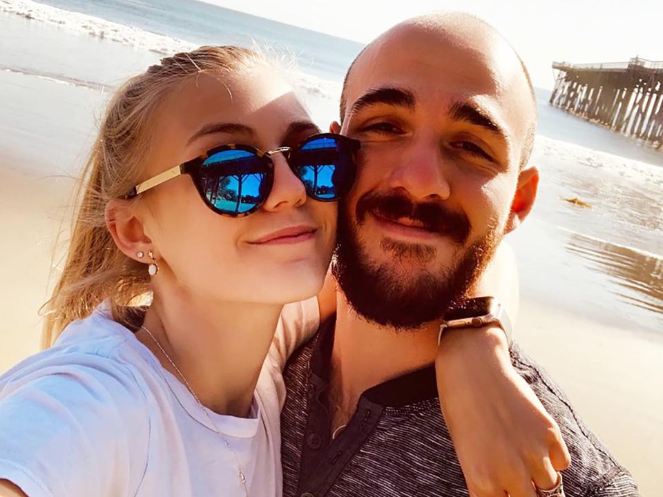 Brian Laundrie and Gabby Petito on the beach