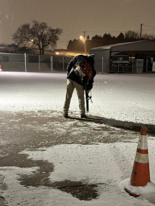 Chief Mitchell is making sure first responders can get where they need to go amid the snowfall in Giles County (Courtesy: Giles County Fire and Rescue)