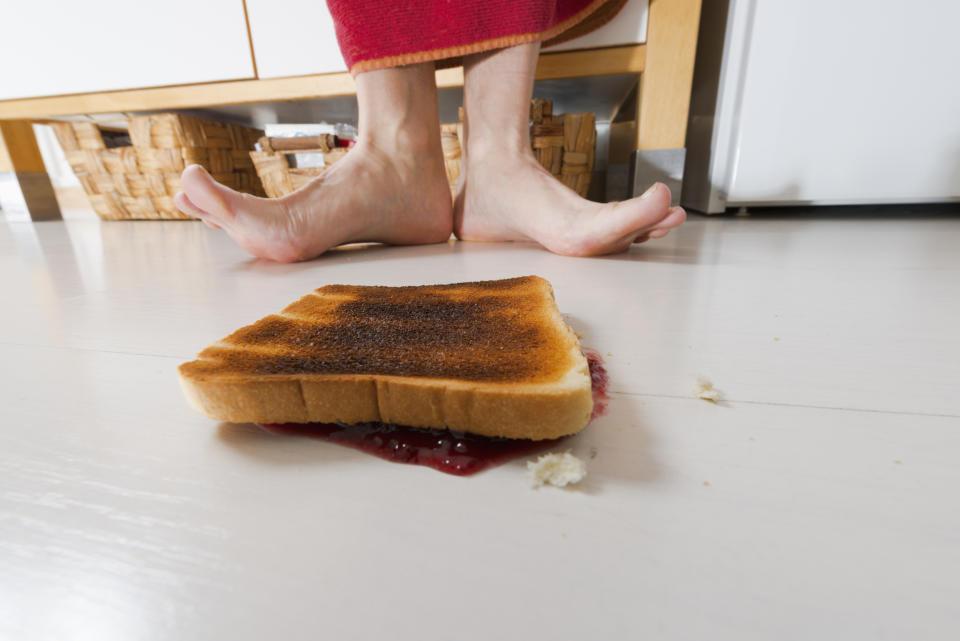 <em>When it comes to how long you can leave food on the floor and still eat it, most Brits stick to the ‘five second rule’, according to research (Picture: Getty)</em>