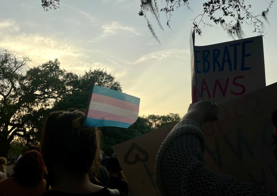 Hundreds of people came out to Forsyth Park on Friday, March 31, to celebrate Trans Day of Visibility with a rally and march. Speakers and chants focused around SB 140, the recently passed state bill that bans gender-affirming care for minors in Georgia.