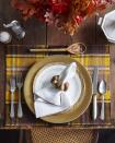 <p>The hues of fall are on display in this warm and cozy table setting.</p><p><strong>To make:</strong> Start by cutting a vintage wool blanket into placemats. Drill holes in nuts and thread with wire or twine to create napkin rings. Finally pen guests names on new or vintage wooden spoons to create sweet place cards.</p><p><a class="link " href="https://www.amazon.com/NUTS-U-S-Hazelnuts-Artificial-Resealable/dp/B081ZLL331/ref=sr_1_1_sspa?tag=syn-yahoo-20&ascsubtag=%5Bartid%7C10050.g.2063%5Bsrc%7Cyahoo-us" rel="nofollow noopener" target="_blank" data-ylk="slk:SHOP NUTS;elm:context_link;itc:0;sec:content-canvas">SHOP NUTS</a></p>