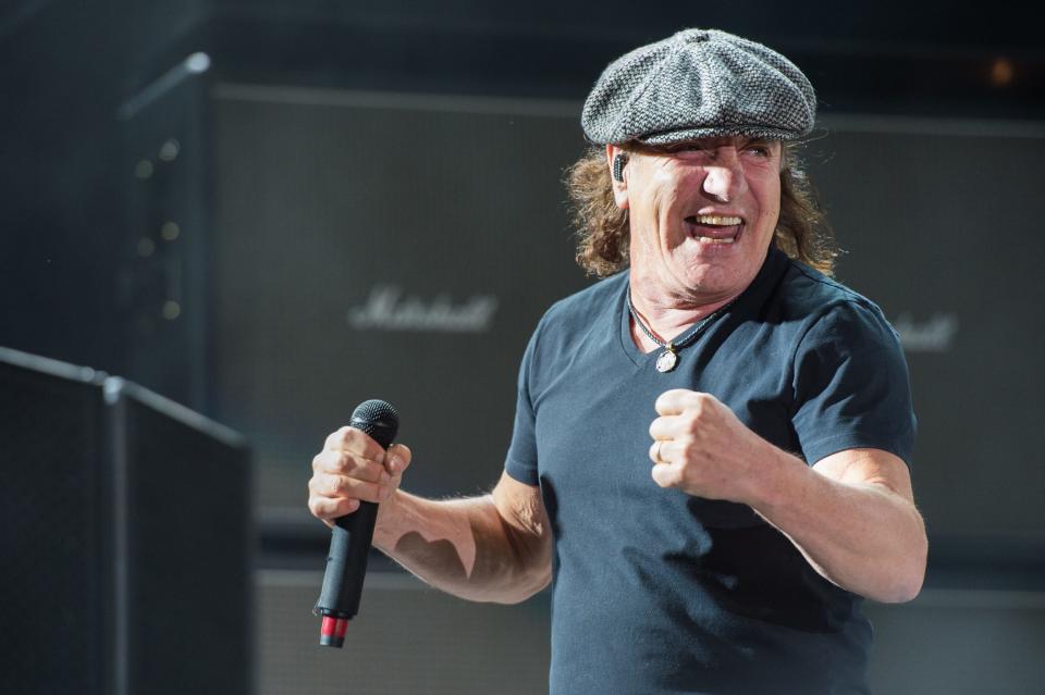 AC/DC frontman and Sarasota resident Brian Johnson performs at the 2015 Coachella Music and Arts Festival on April 10, 2015, in Indio, Calif.