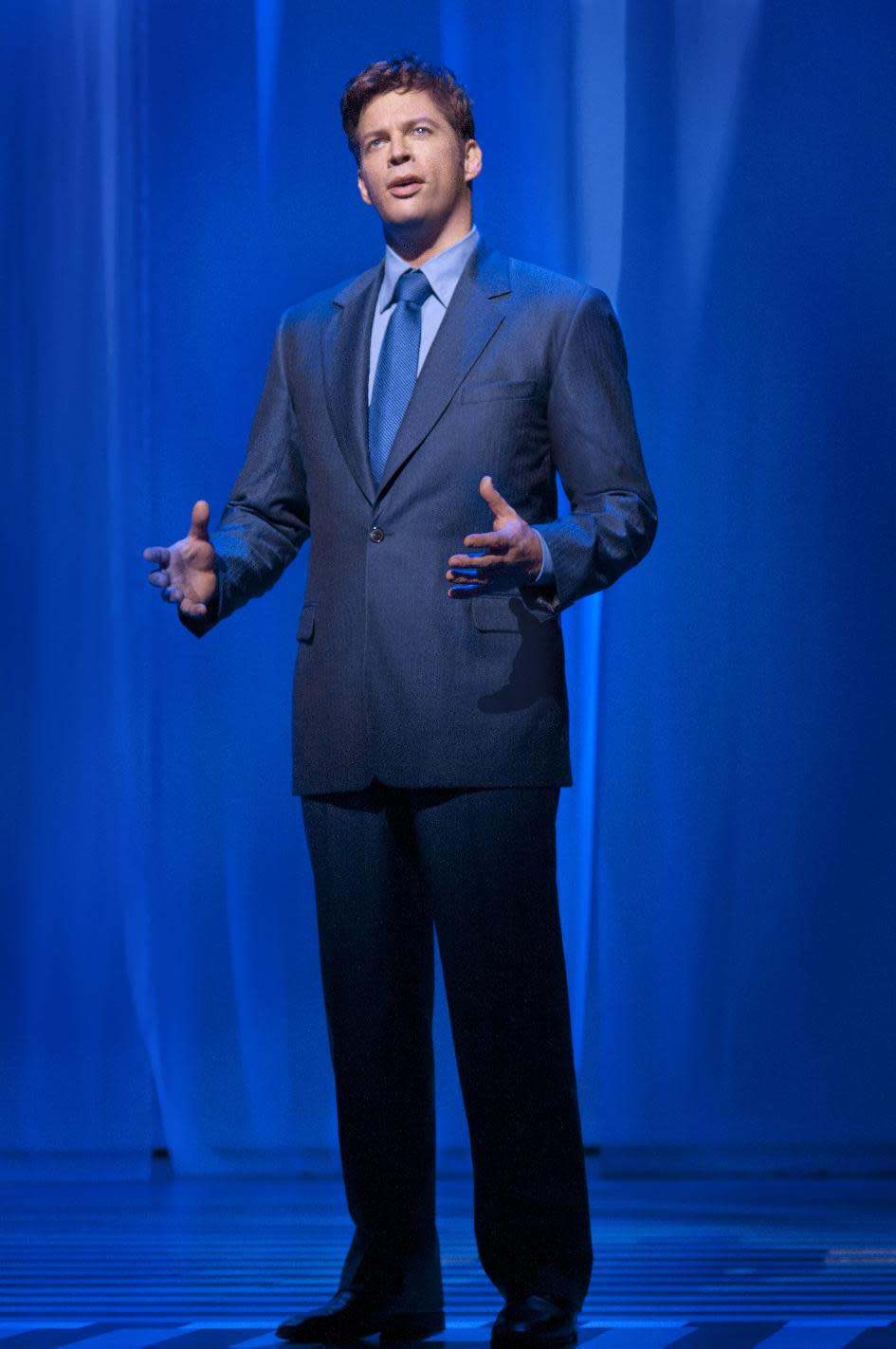 In this theater image released by The Hartman Group, Harry Connick Jr., performs in the musical "On a Clear Day You Can See Forever," in New York. (AP Photo/The Hartman Group, Nicole Rivelli)