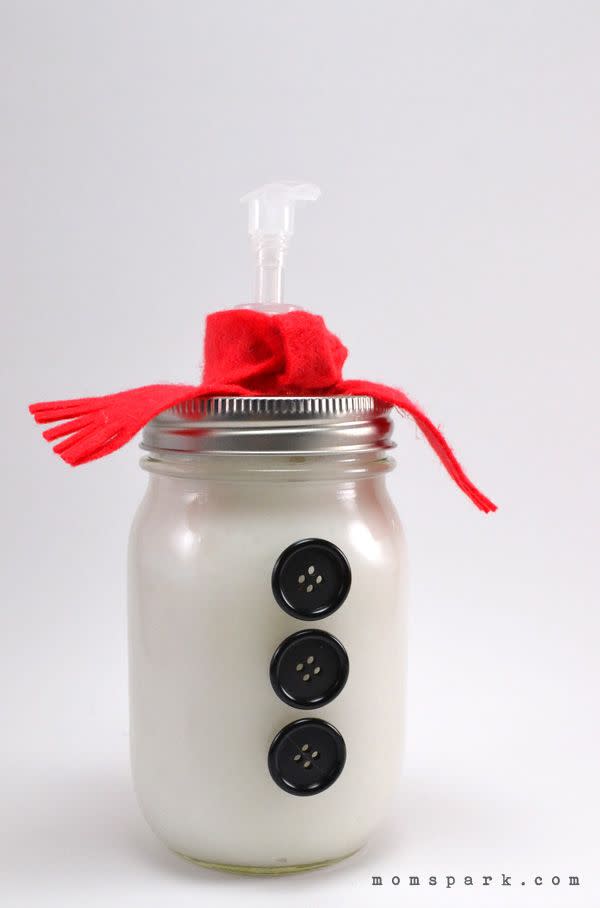 Snowman Mason Jar Lotion