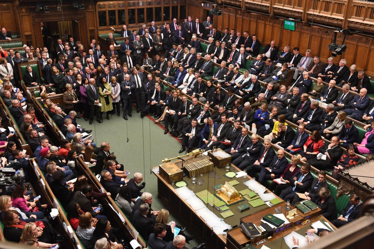 UK Parliament of members in the House of Commons as they debate Prime Minister Boris Johnson's new Brexit deal: PA