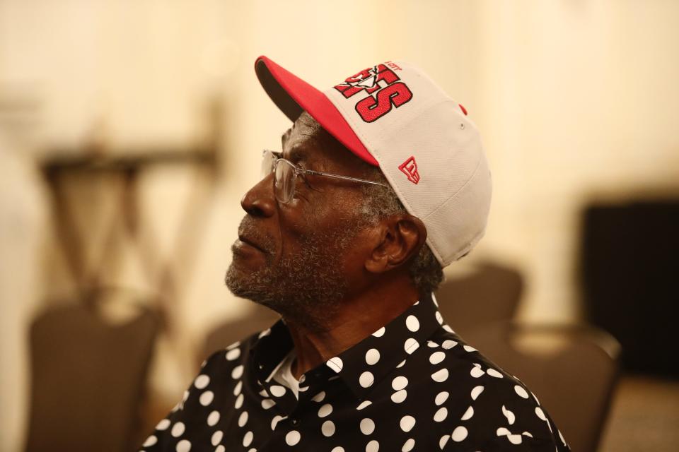 Actor John Amos attends a press conference on Friday, May 12, 2023, at The Peabody hotel where it was announced he'll star in “Hillbilly Bible," a faith-based movie to film in Memphis and Clarksdale, Miss.