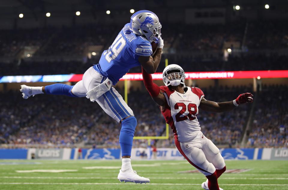 Kenny Golladay could have trouble making circus catches like this one against the Vikings secondary. (Photo by Gregory Shamus/Getty Images)