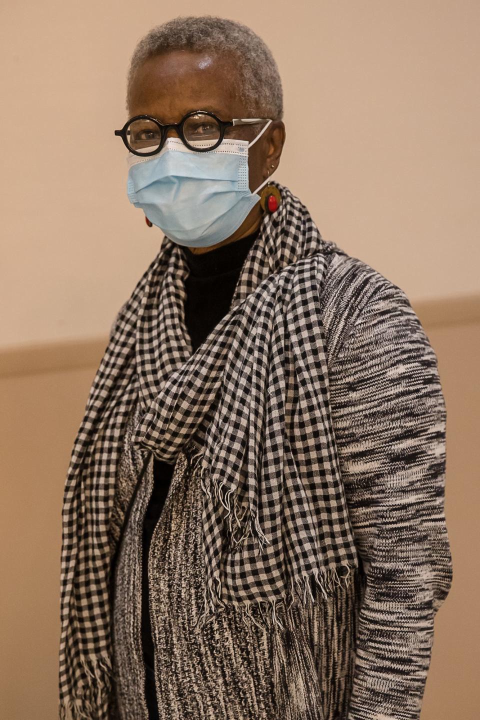 Jewell Black after receiving her COVID-19 vaccine during a St. Joseph's/Candler vaccine clinic.