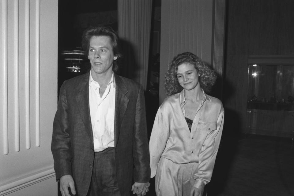 Kevin Bacon and Kyra Sedgwick in the 1980s. (Vinnie Zuffante / Getty Images)