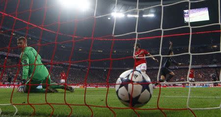 Football Soccer - Bayern Munich v Real Madrid - UEFA Champions League Quarter Final First Leg - Allianz Arena, Munich, Germany - 12/4/17 Real Madrid's Cristiano Ronaldo celebrates scoring their second goal Reuters / Michael Dalder Livepic