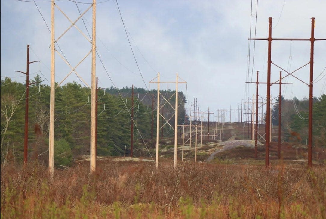 Power lines in Nottingham, New Hampshire.