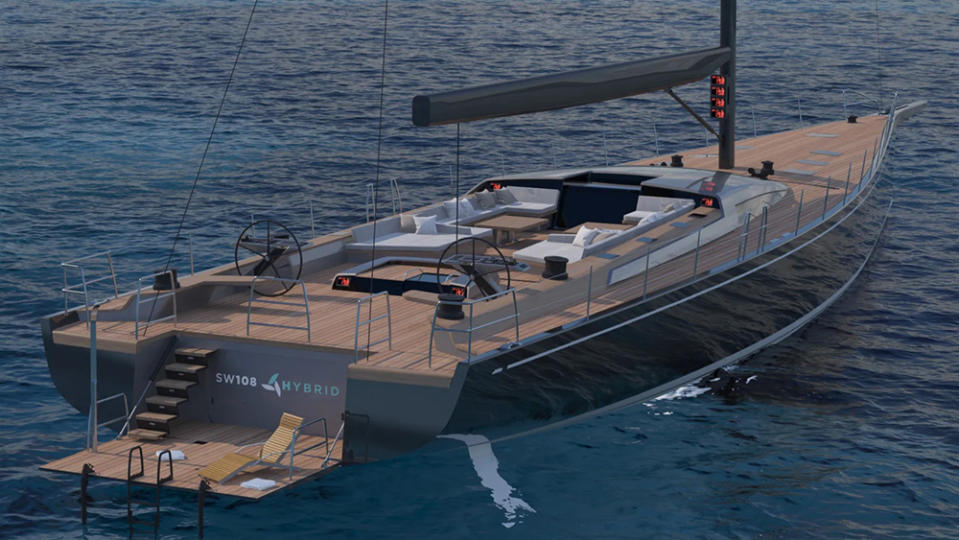 The first hull sports an extra-wide beach club aft. - Credit: Southern Wind