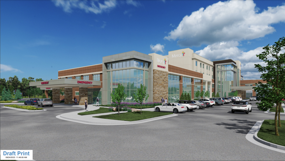 This rendering depicts what the Mercy emergency department south of Springfield will look like. A groundbreaking ceremony for the project took place on Friday, Oct. 6, 2023.