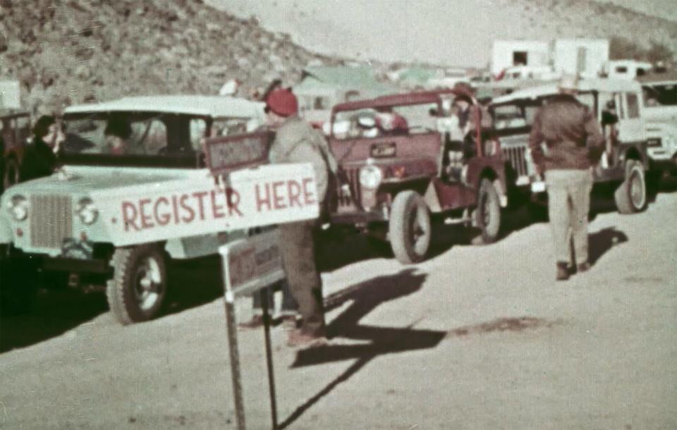 A screen capture from a 1966 commercial for the first model year of the Ford Bronco shows the Ford Bronco is situations like the Jeep, one of the Bronco's main competitors. The commercial titled, 'A Breed Apart,' was an effort to show the Bronco's off-road capabilities combined with versatility as a family wagon.