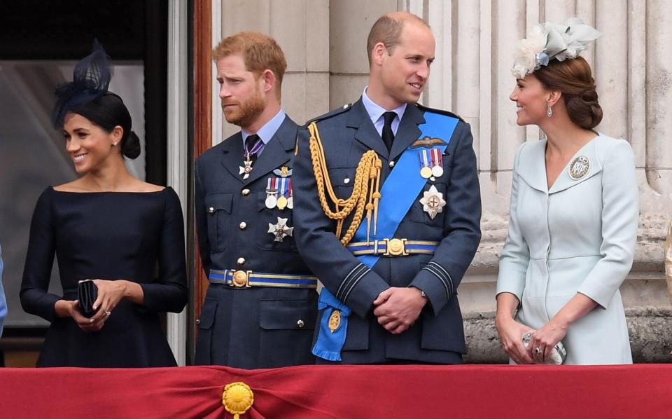 The Duke and Duchess of Sussex with the Prince and Princess of Wales