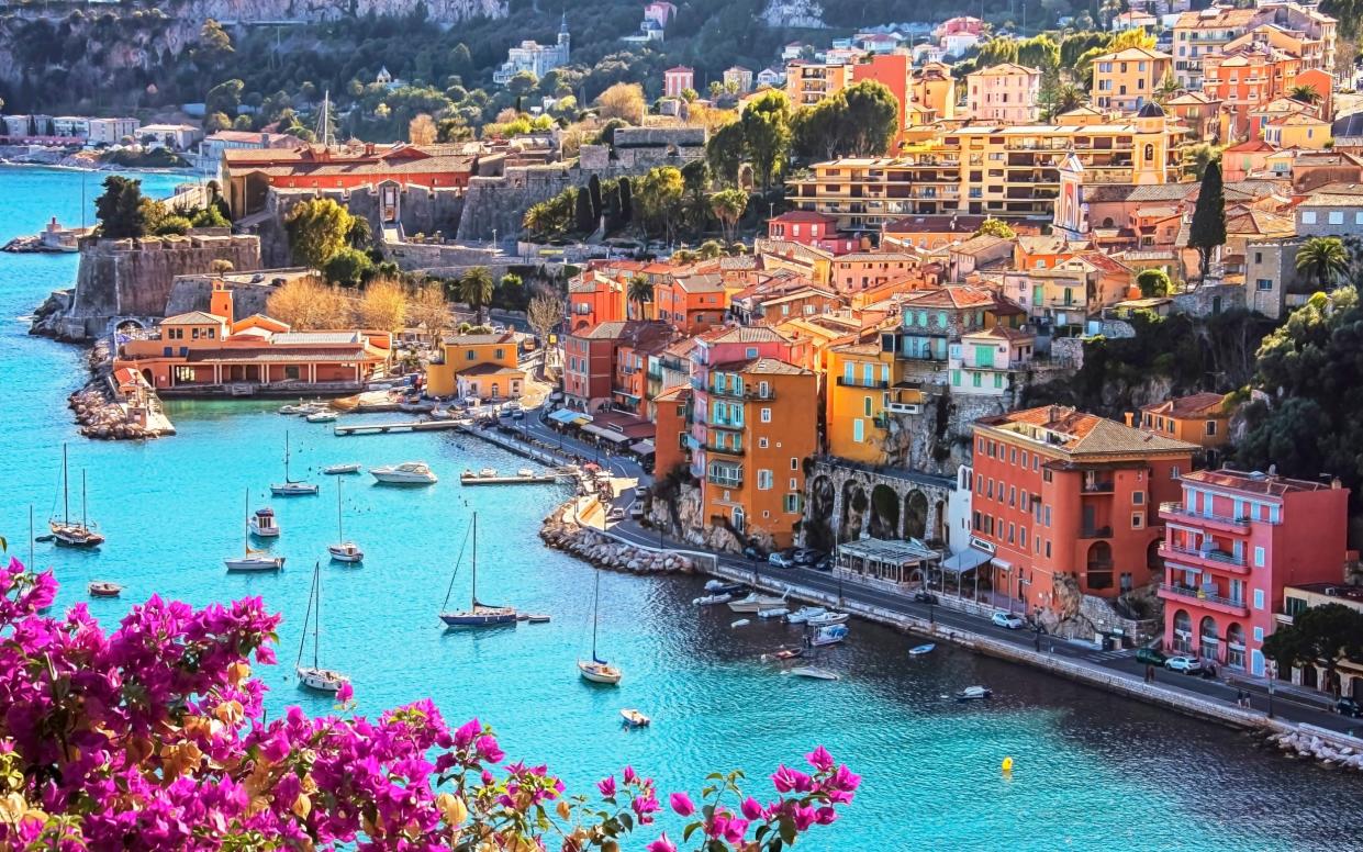 Villefranche-sur-mer on the French Riviera in summer