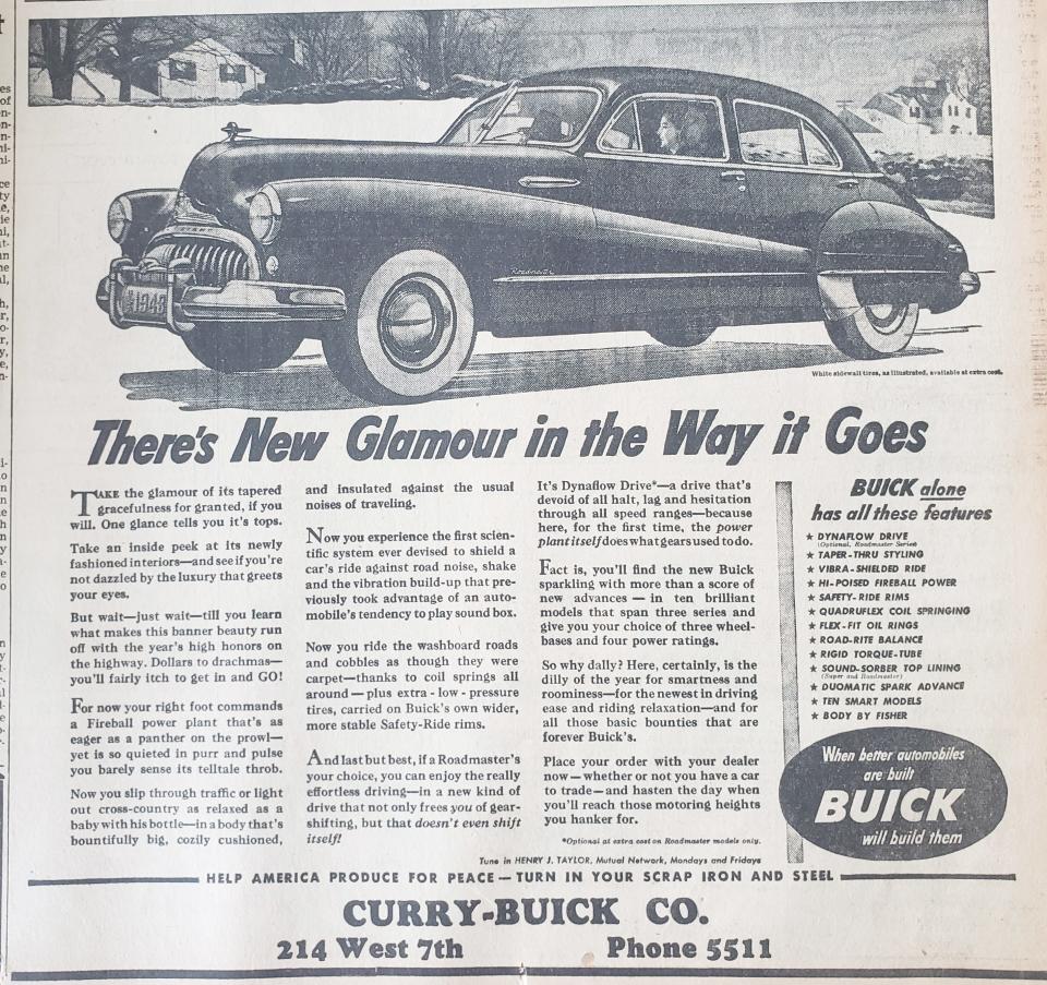 A Curry Buick ad from 1948