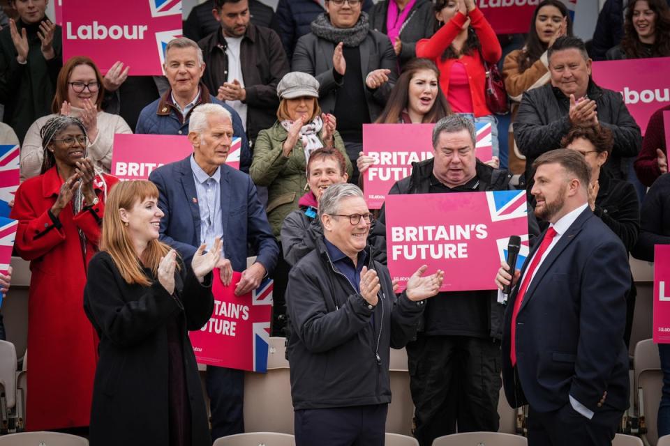 Keir Starmer and Angela Rayner congratulate Labour’s new Blackpool South MP Chris Webb (Getty Images)