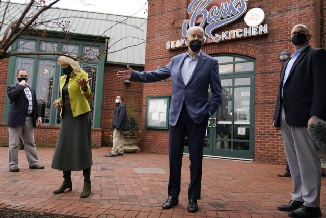 Jill Biden Sharpens Up for Winter in Icy Blue Coat and Brown Suede Boots  for Delaware Getaway