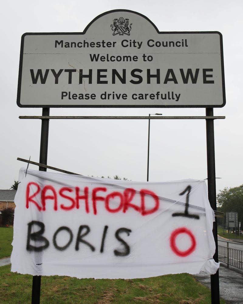 A banner in Wythenshawe