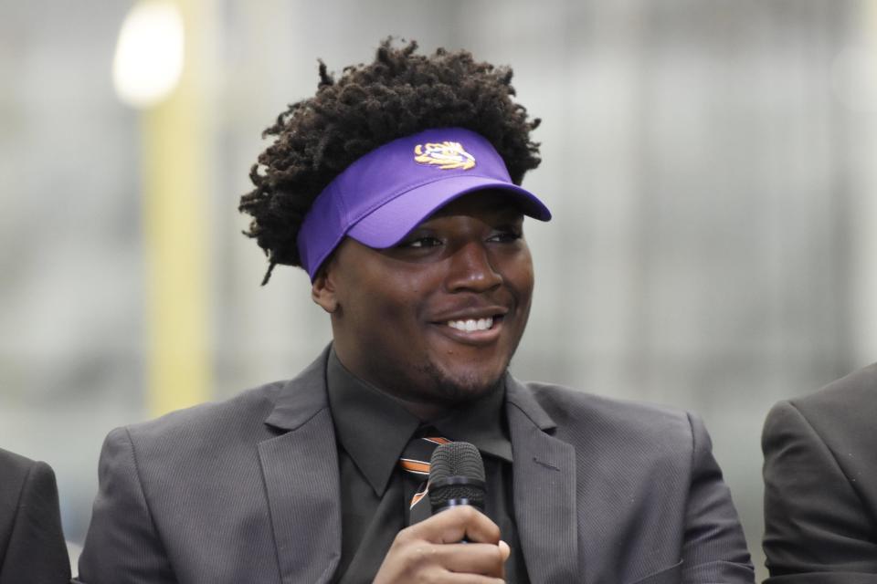 LSU suspended LB Tyler Taylor indefinitely after reportedly learning that the was the alleged getaway driver in a pawn shop robbery of several guns. (AP)