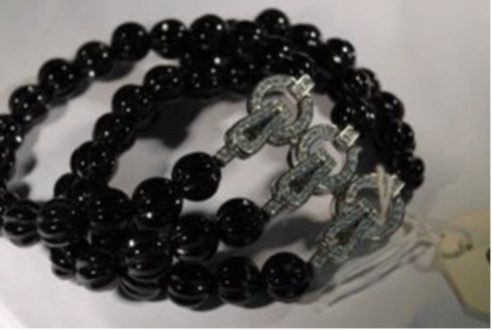A Cartier Onyx Bead and Diamond Bracelet that is part of the collection the NCA want to seize (NCA)