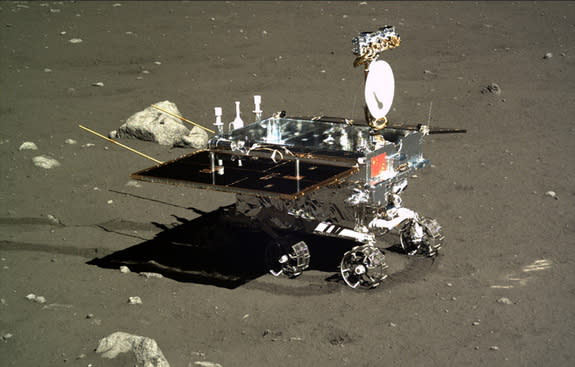 China's Yutu moon rover, photographed by the Chang'e 3 lander on Dec. 16, 2013.