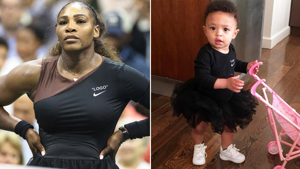 Serena Williams posted the pic of her daughter two days before the US Open final. Image: Getty/Twitter