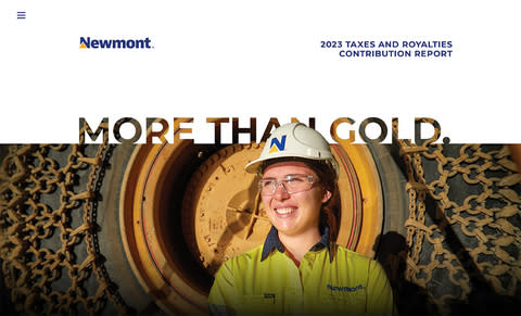 Newmont's 2023 Taxes and Royalties Contribution Report (Graphic: Business Wire)