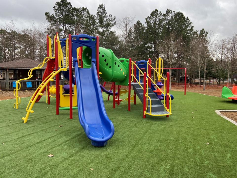 The town of Ball will dedicate its new playground, which includes equipment for special-needs and autistic children, on Saturday.