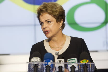 Presidente Dilma Rousseff fala em sede do Google em Mountain View. 1/7/2015. REUTERS/Beck Diefenbach