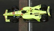 May 24, 2019; Indianapolis, IN, USA; Indycar driver Simon Pagenaud practices during Carb Day for the 103rd Running of the Indianapolis 500 at Indianapolis Motor Speedway. Mandatory Credit: Thomas J. Russo-USA TODAY Sports