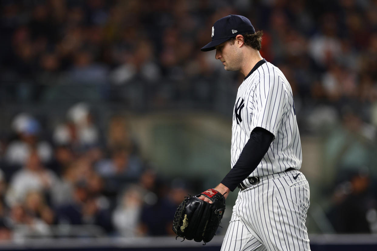 Gerrit Cole #45 of the New York Yankees is a fantasy star