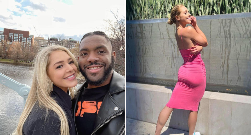 Pictured is OnlyFans model Courtney Tailor and Christian Obumseli