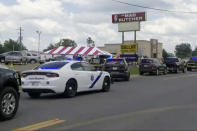 FILE - Police respond to the scene of a shooting, Friday, June 21, 2024, in Fordyce, Ark. (KATV via AP, File)