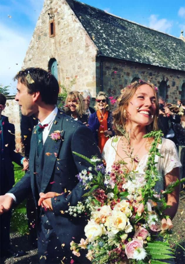 Tess tied the knot in a small church near where her great-grandmother got married. Photo: Facebook