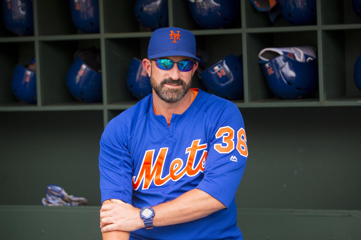 PHILADELPHIA, PA - JUNE 24: Manager Mickey Callaway #36 of the New York Mets looks on prior to the game against the Philadelphia Phillies at Citizens Bank Park on June 24, 2019 in Philadelphia, Pennsylvania. (Photo by Mitchell Leff/Getty Images)