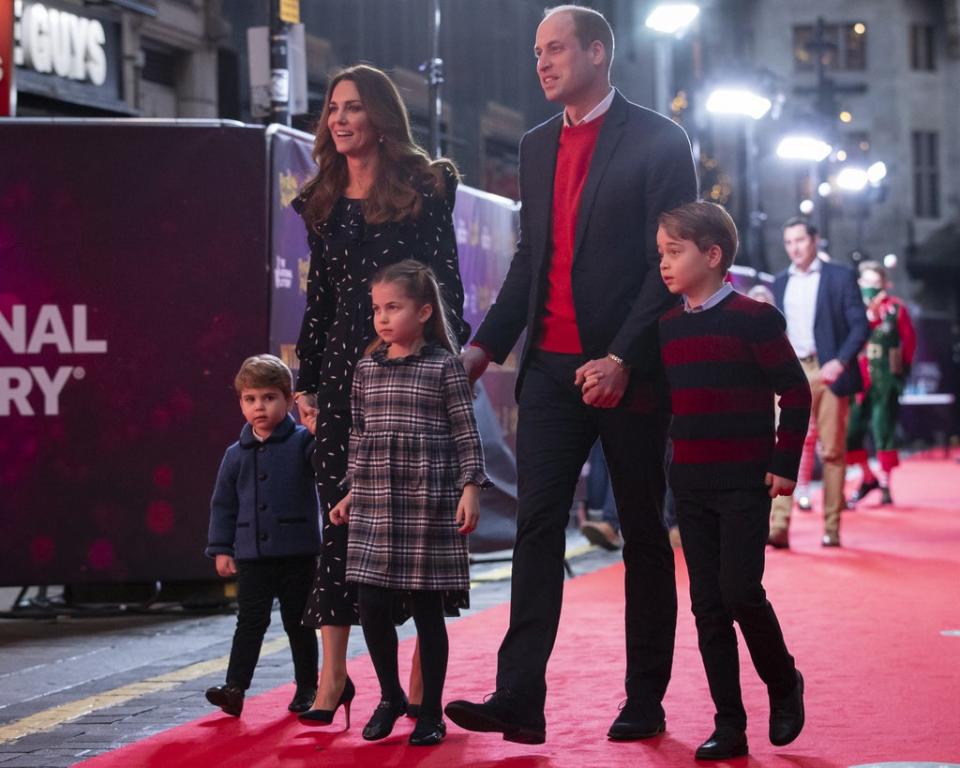 The Duke and Duchess of Cambridge with their children, Prince Louis, Princess Charlotte and Prince George who all have a love of music (Aaron Chown/PA) (PA Archive)