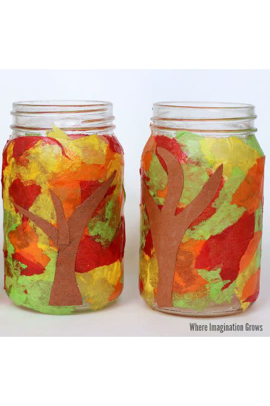 Mason Jar Fall Luminaries