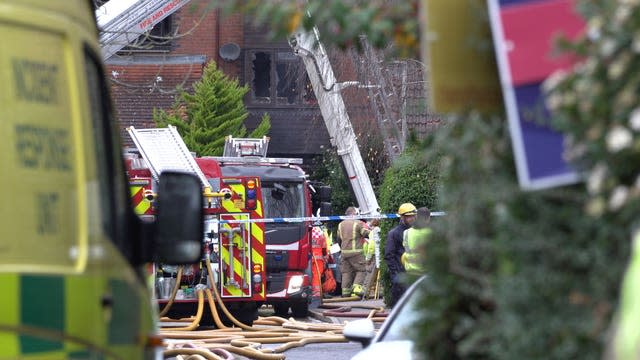 Firefighters at the scene on Wednesday