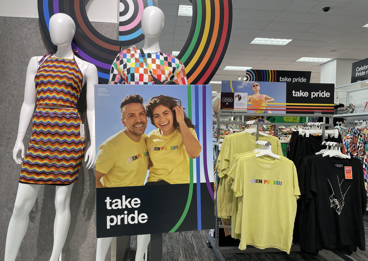 A Pride Month display in a Target store