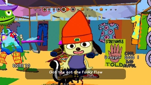 American-made hip-hop interpreted for the Japanese gaming market gave life to cut-out style animations of Parappa, the hip-hop dog, feeding the rhythm-based gaming craze. Millions “Kick, Chop, Punch”-ed their tears away with Master Onion! 