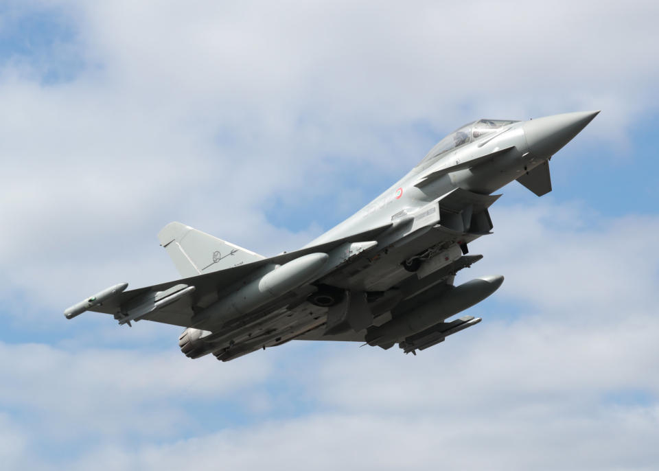 Imagen de un Eurofighter Typhoon (C.16) del Ejército español