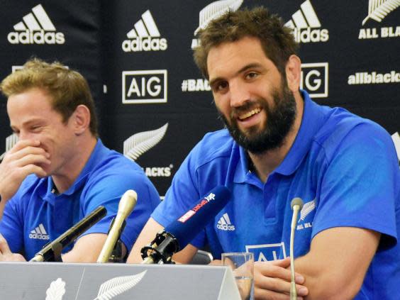 Sam Whitelock (right) has backed teammate Patrick Tuipolotu to shine at the World Cup (AP)