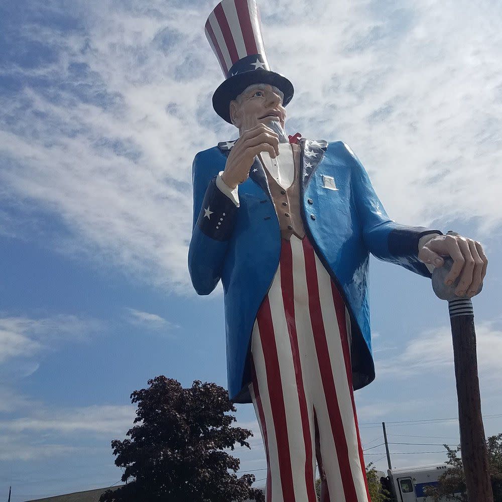38-foot-tall Uncle Sam located at the Danbury Railway Museum in Connecticut