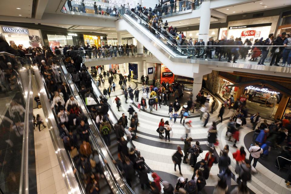 Shoppers at the Eaton Centre.