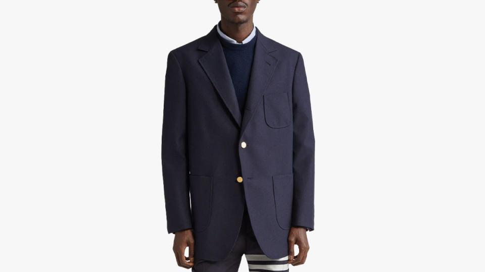 Thom Browne Unstructured Virgin Wool Hopsack Sport Coat