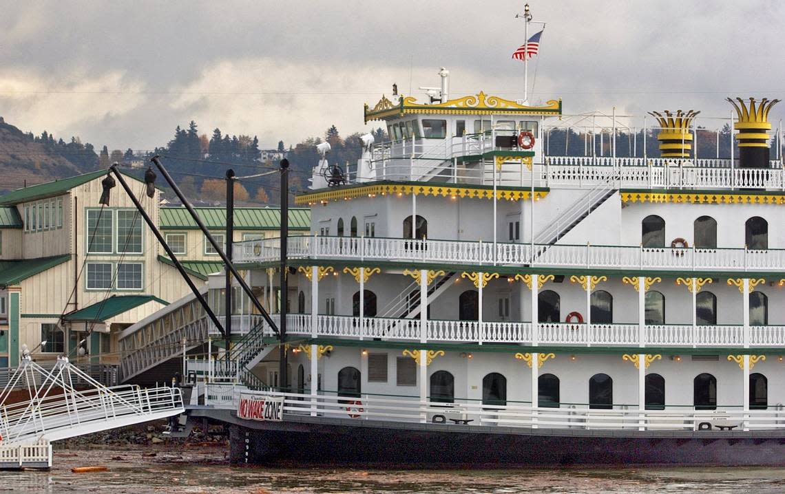 The Emerald Queen, the Puyallup Tribe of Indians’ riverboat casino that operated from 1997 to 2004, is pictured while moored in Blair Waterway in a Nov. 9, 2006, file photo.