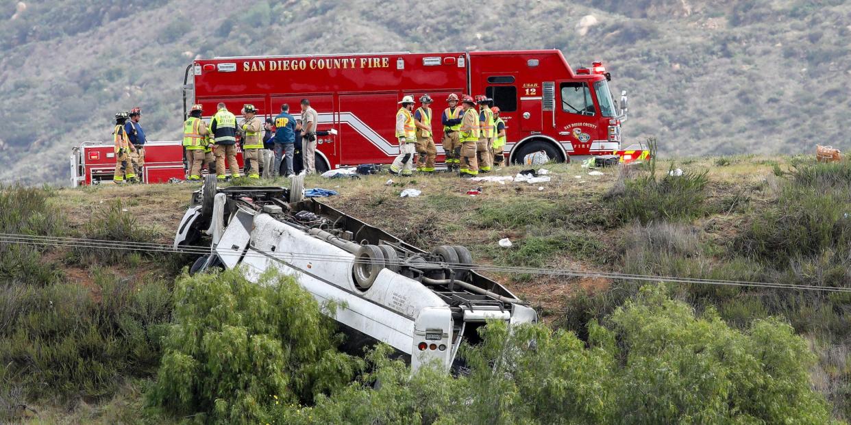 california bus rollover